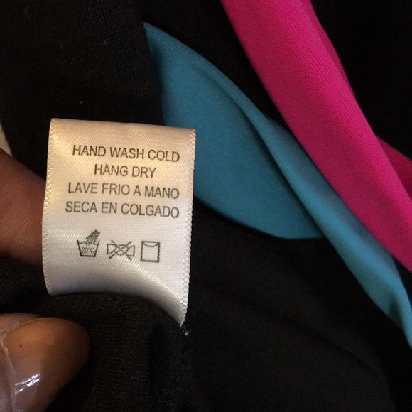 Très Bien Black Bodycon Dress w/Multi Color Bands - Picture 5 of 6